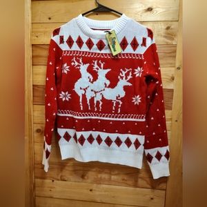 Tipsy Elves brand ugly sweater Christmas extra small red and white NWT